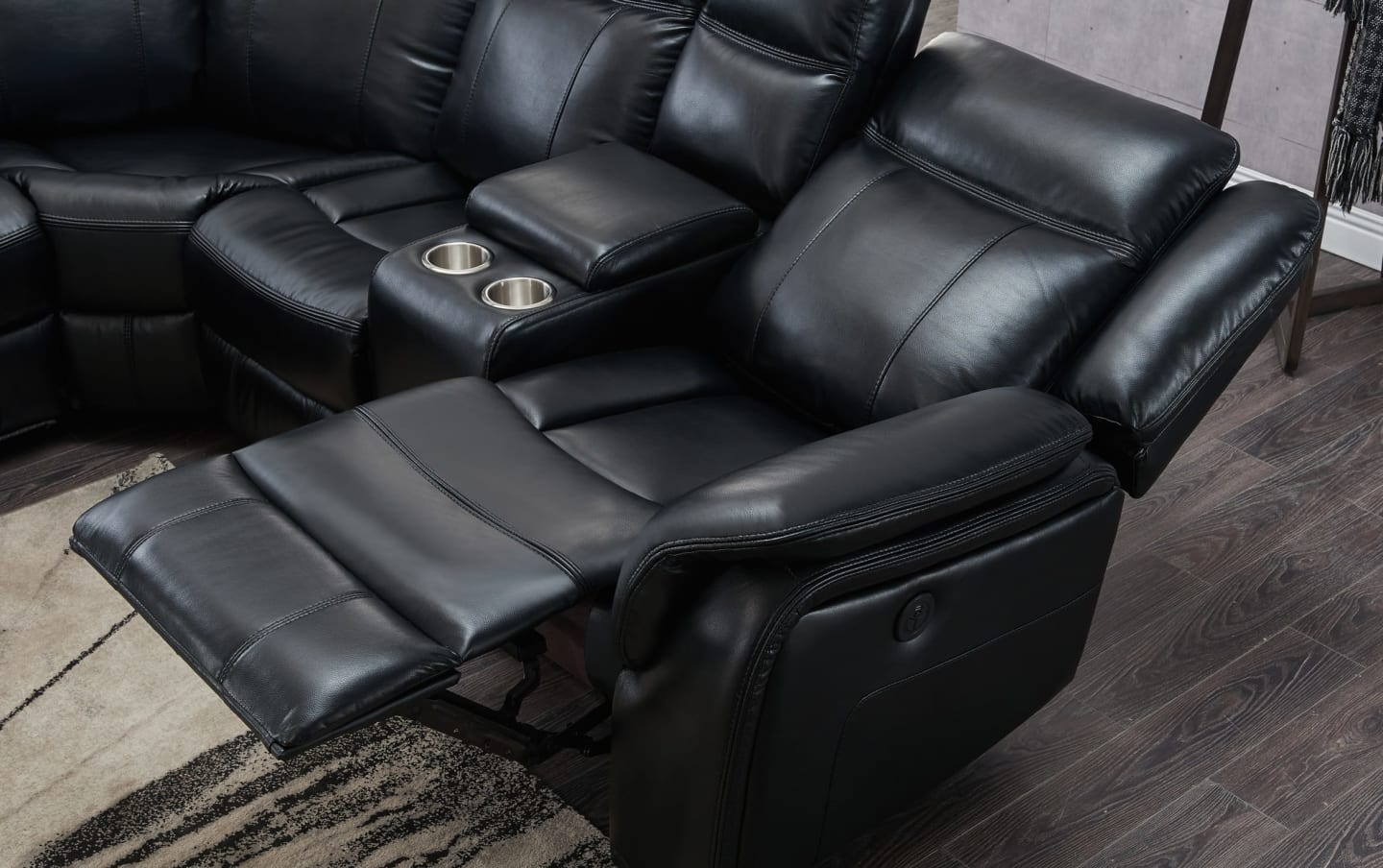 LED Lights Riviera Power Recliner Sectional