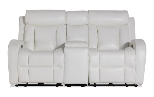 Tuxedo WhitePower Reclining Console Loveseat