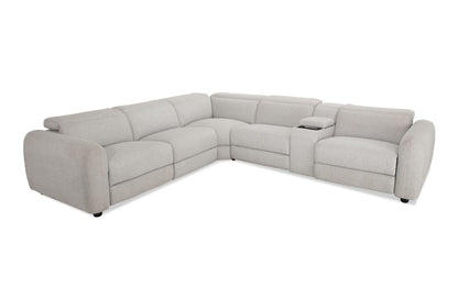 Moonlight Dove Power Reclining Sectional with Power Headrest