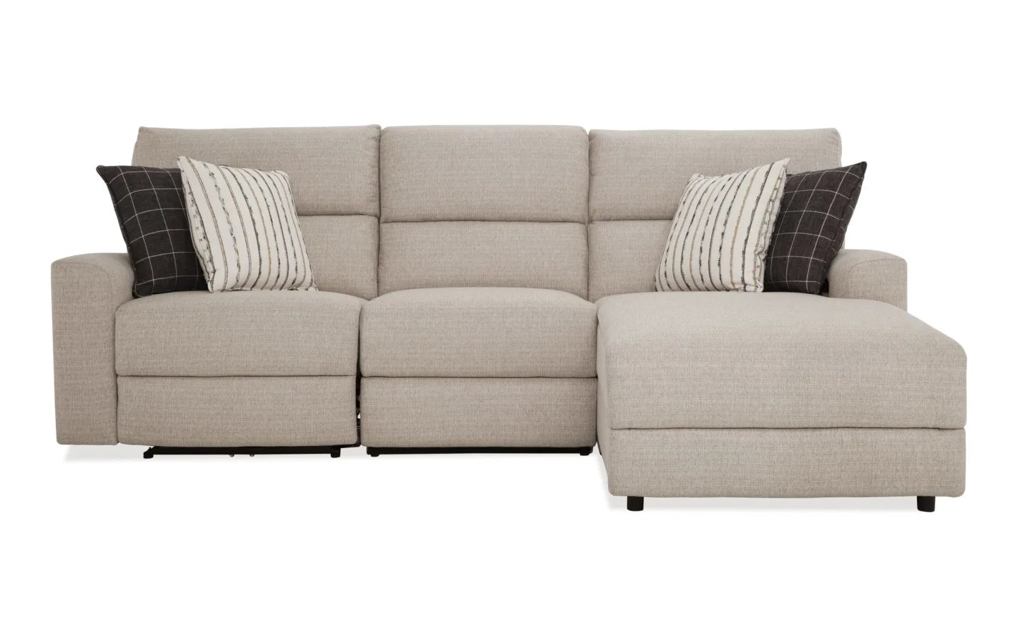 Modern Farmhouse Power Reclining Chaise Sectional