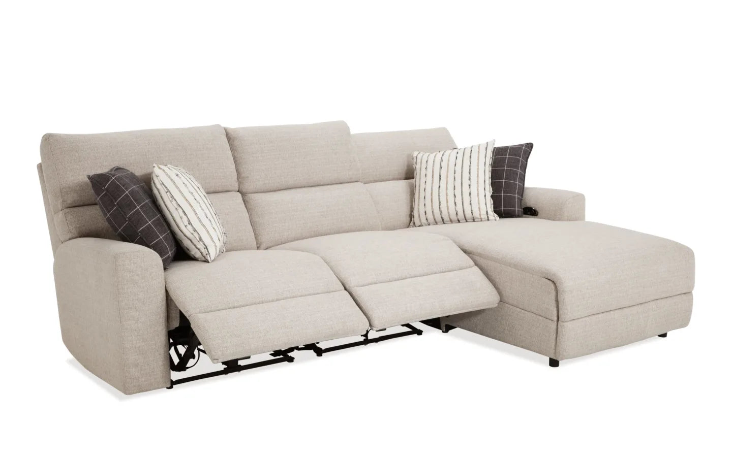 Modern Farmhouse Power Reclining Chaise Sectional