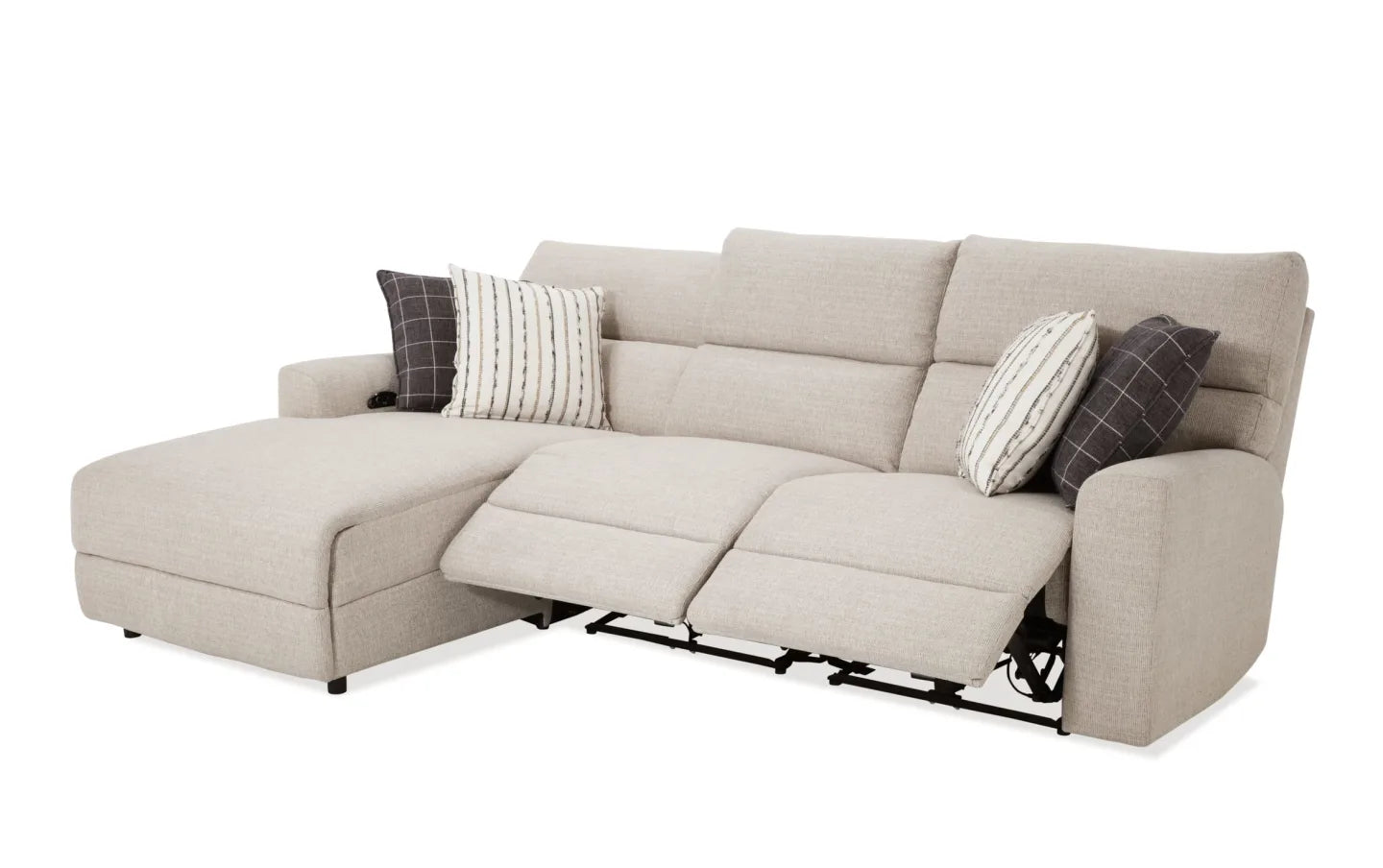 Modern Farmhouse Power Reclining Chaise Sectional