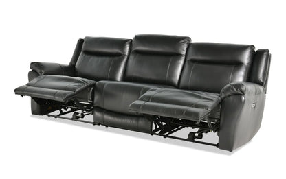 Frontier Black Leather Reclining Sofa & Loveseat Set
