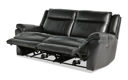 Frontier Black Leather Reclining Sofa & Loveseat Set