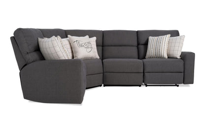 Modern Farmhouse Gray Power Reclining Sectional with Power Headrest