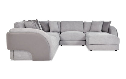 Gravity Gray 6 Piece Modular Sectional with Ottoman