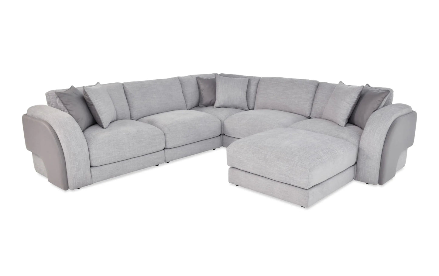 Gravity Gray 6 Piece Modular Sectional with Ottoman