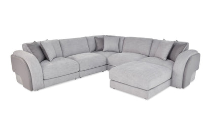 Gravity Gray 6 Piece Modular Sectional with Ottoman