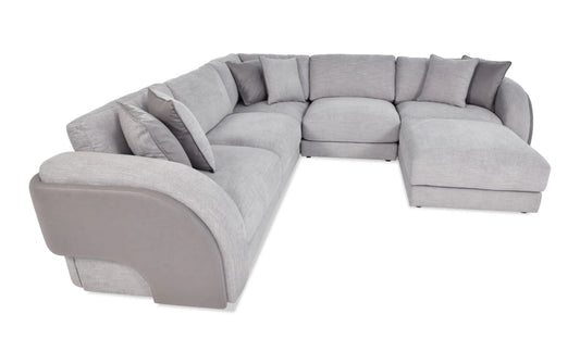 Gravity Gray 6 Piece Modular Sectional with Ottoman