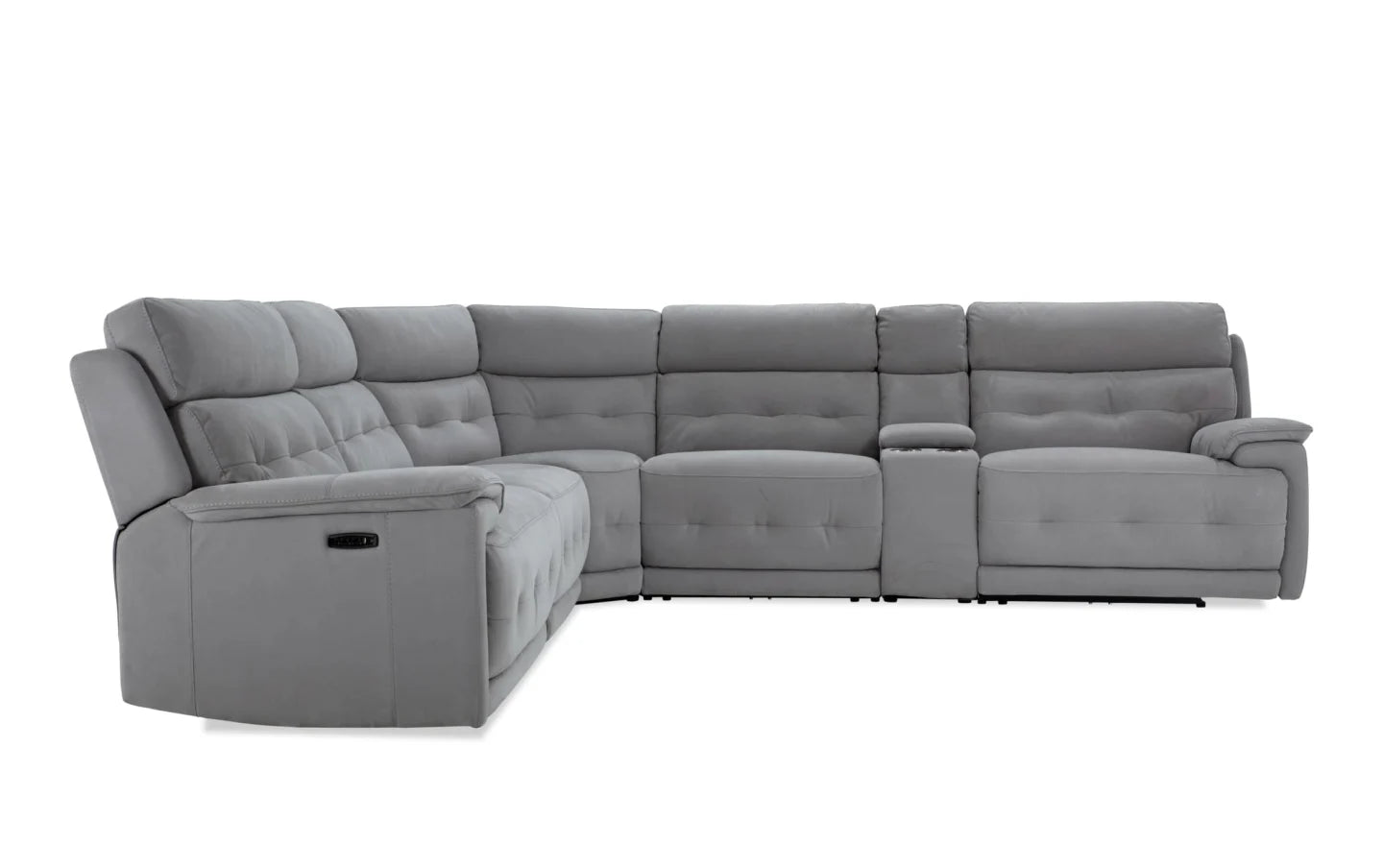 Rumor Gray Power Reclining Sectional with Power Headrest