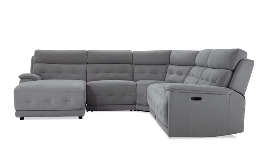Rumor Gray Power Reclining Sectional with Chaise