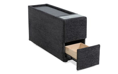 Modular Bob Charcoal  3 Piece Storage Loveseat with Storage Console