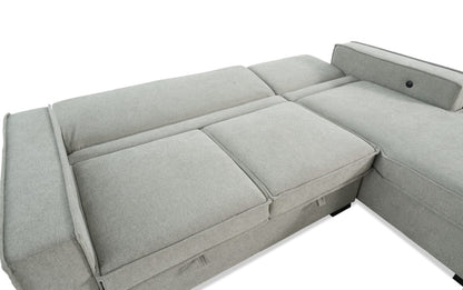 Playmax Gray Chaise Sectional with Double Storage