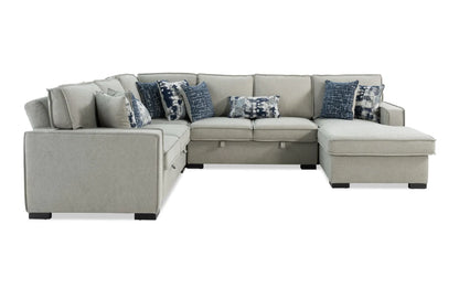 Playmax Gray Pop-Up Sleeper Chaise Sectional with USB & USB-C Port