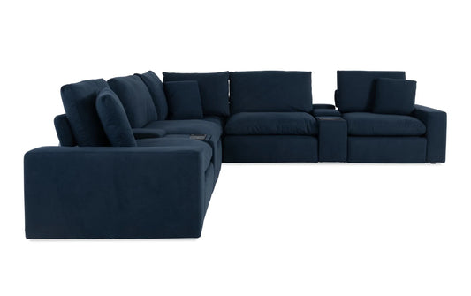 Dream Navy Power Reclining Modular Sectional with Power Headrest