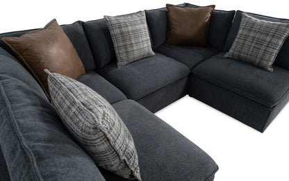 Infinity Thunder Blue 5 Piece Modular Sectional