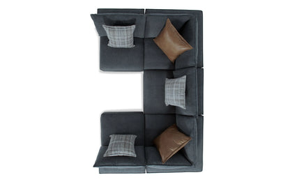 Infinity Thunder Blue 5 Piece Modular Sectional