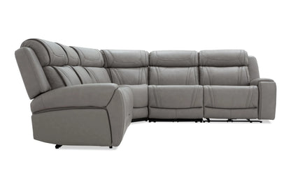 Dynamic Leather Power Reclining Sectional with Power Headrest