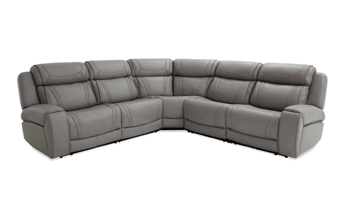 Dynamic Leather Power Reclining Sectional with Power Headrest