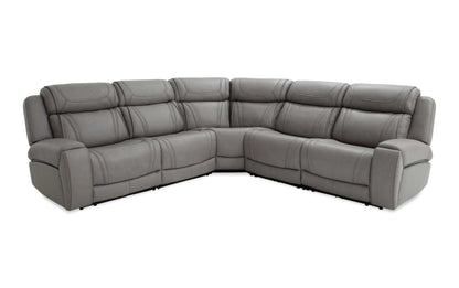 Dynamic Leather Power Reclining Sectional with Power Headrest
