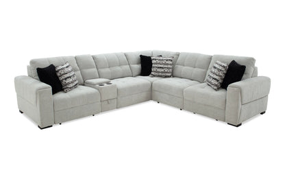 Slider Bob Gray Power Sliding 6 Piece Sectional with USB & USB-C Ports