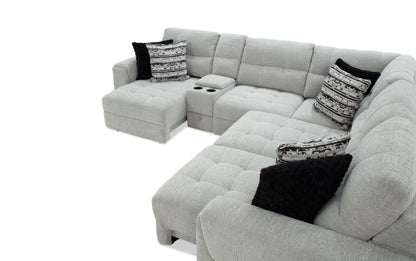 Slider Bob Gray Power Sliding 6 Piece Sectional with USB & USB-C Ports