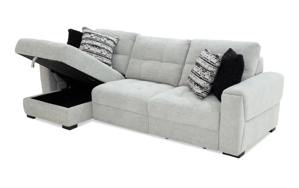 Slider Bob Gray Power Sliding Left Arm Facing Storage Chaise Sectional