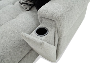 Slider Bob Gray Power Sliding Right Arm Facing Storage Chaise Sectional