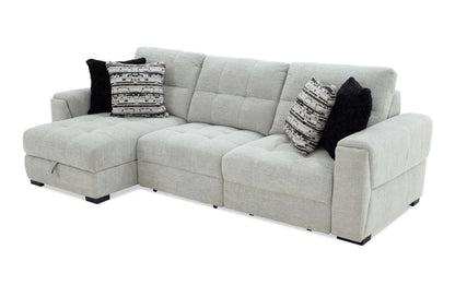 Slider Bob Gray Power Sliding Left Arm Facing Storage Chaise Sectional