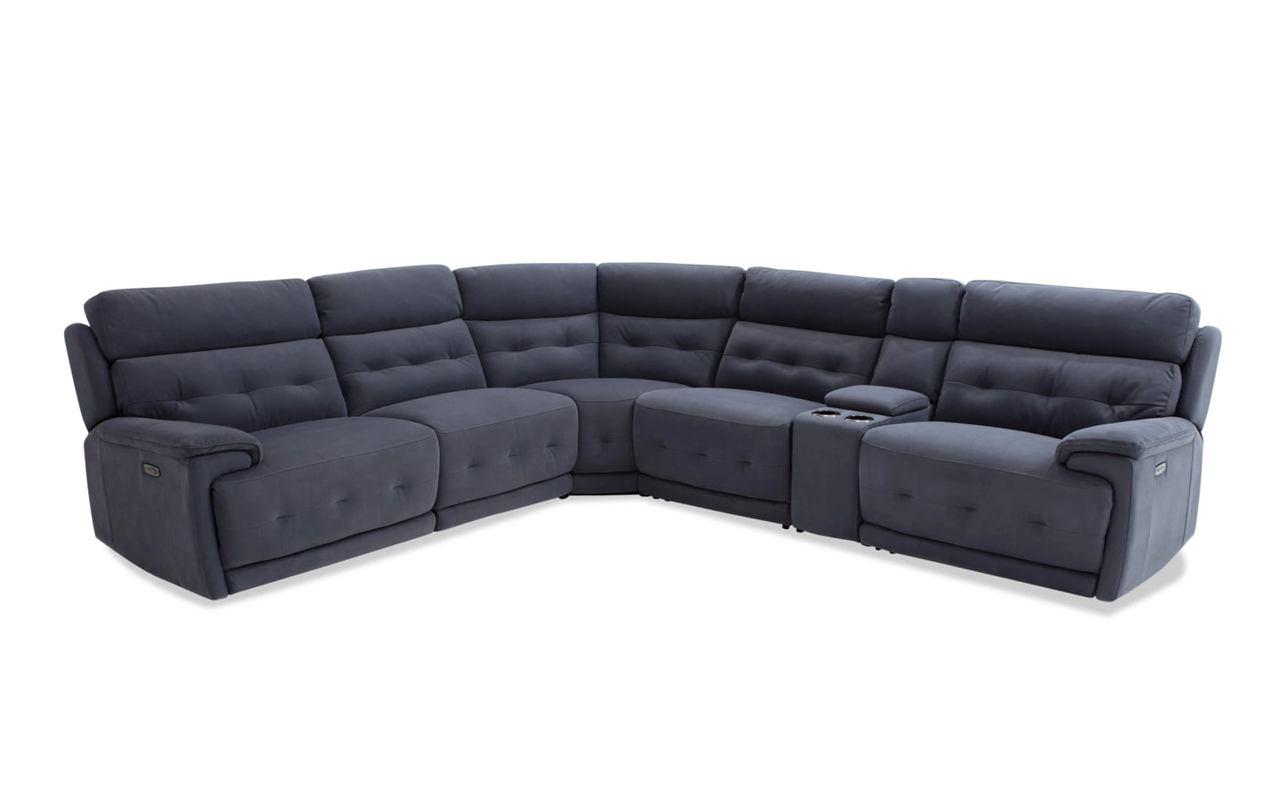 Rumor Blue Power Reclining Sectional with Power Headrest