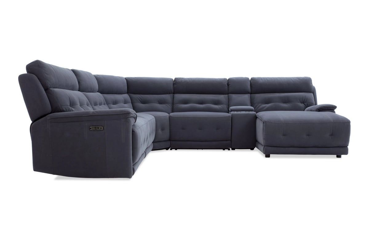 Rumor 6pc Chaise Power Reclining Sectional with Power Headrest
