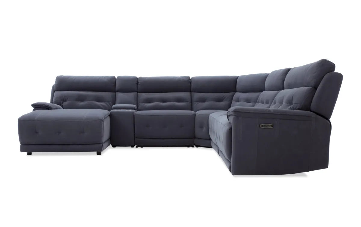 Rumor 6pc Chaise Power Reclining Sectional with Power Headrest