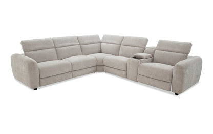 Equinox Silver Power Reclining 6 Piece Sectional with Power Headrest