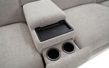 Equinox Silver Power Reclining 6 Piece Sectional with Power Headrest