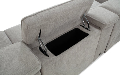 Equinox Silver Power Reclining 6 Piece Sectional with Power Headrest