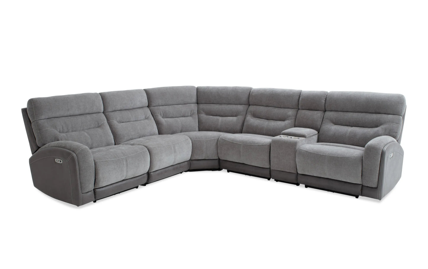 Phantom Gray Power Reclining Sectional with USB & USB-C Ports