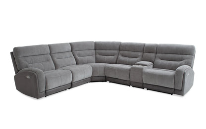 Phantom Gray Power Reclining Sectional with USB & USB-C Ports