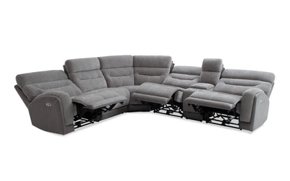 Phantom Gray Power Reclining Sectional with USB & USB-C Ports