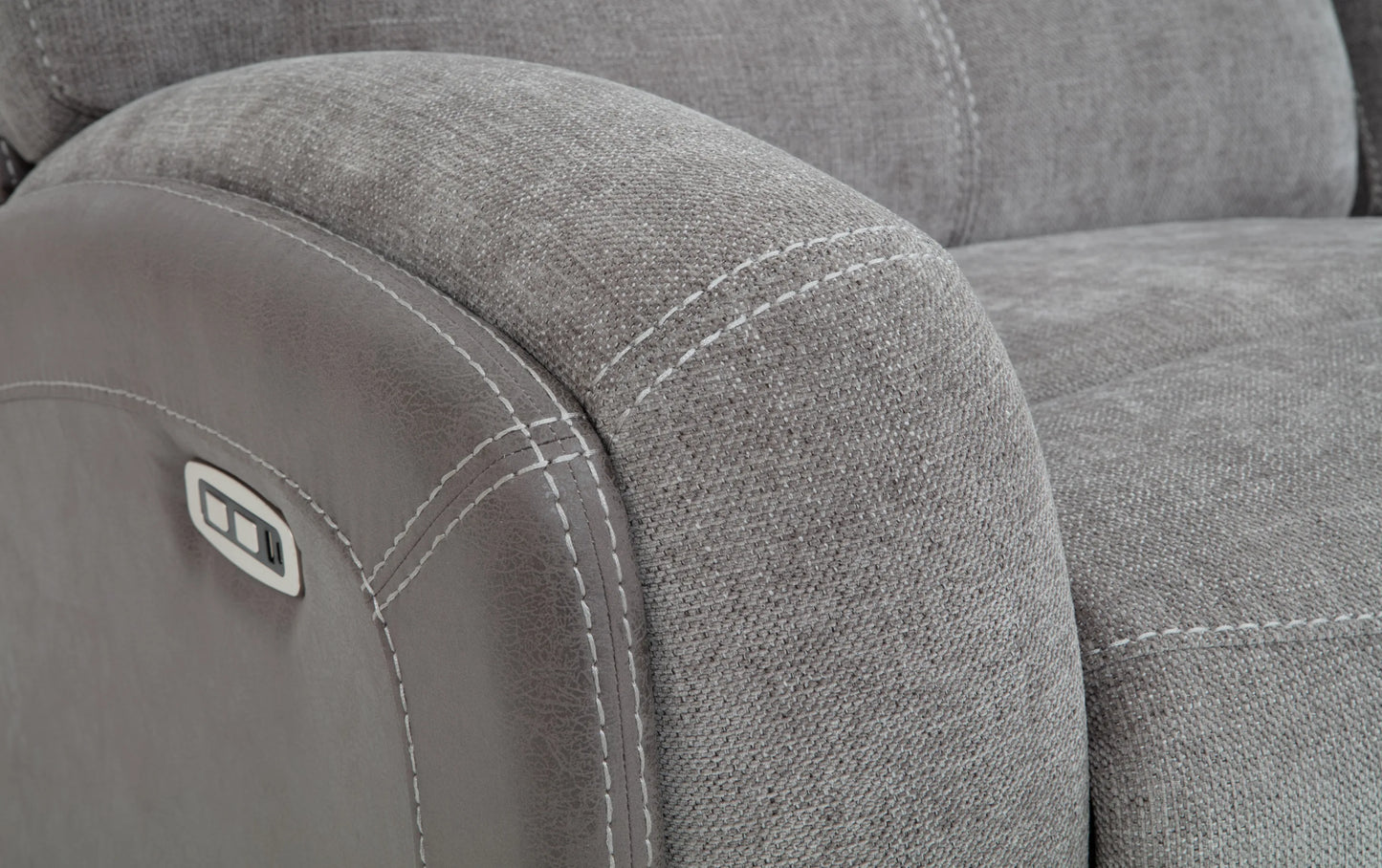 Phantom Gray Power Reclining Sectional with USB & USB-C Ports