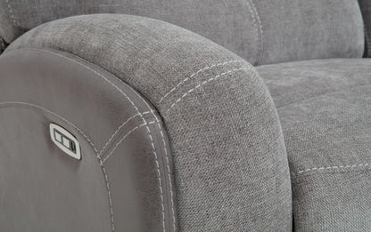 Phantom Gray Power Reclining Sectional with USB & USB-C Ports