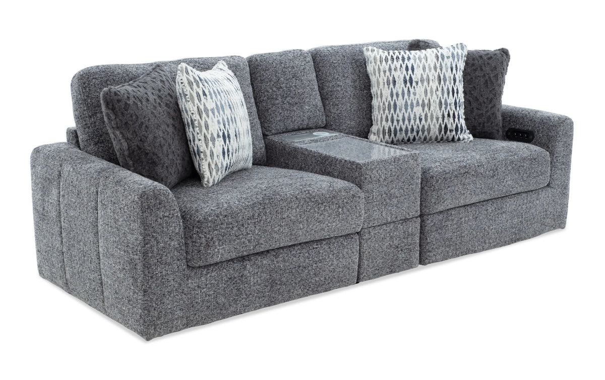 Amplify Gray 3 Piece Immersive Audio Modular Loveseat with Console