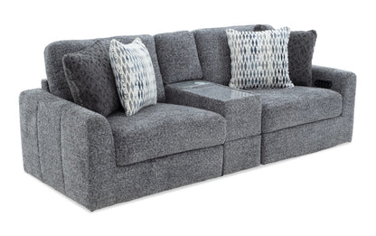 Amplify Gray 3 Piece Immersive Audio Modular Loveseat with Console