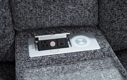 Amplify Gray 3 Piece Immersive Audio Modular Loveseat with Console