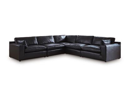 Emilia 5-Piece Leather Modular Sectional