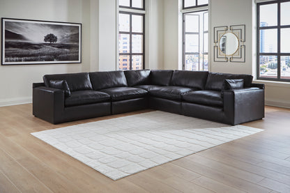Emilia 5-Piece Leather Modular Sectional