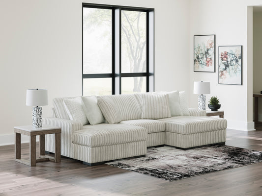Stupendous 3pc Sectional with Double Chaise