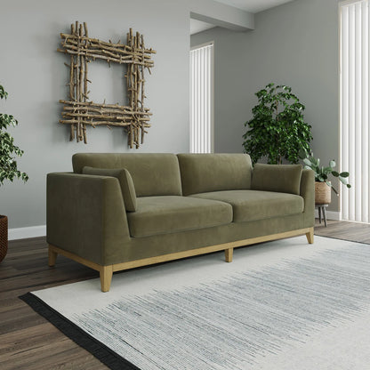 Thomasville Mokena Fabric Stationary Sofa with Storage - Green
