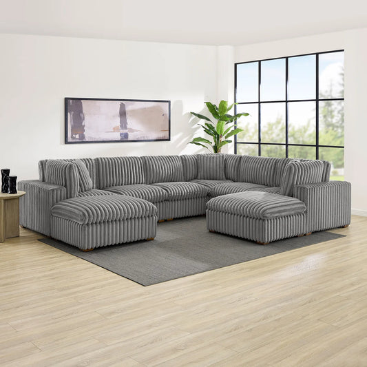 Thomasville Lowell Corduroy 8-piece Modular Sectional