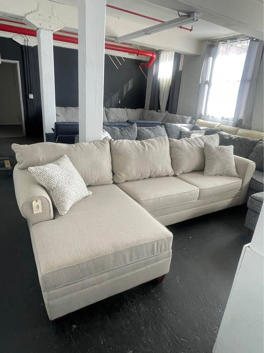 Laurel Beige Sectional with Chaise & Bed