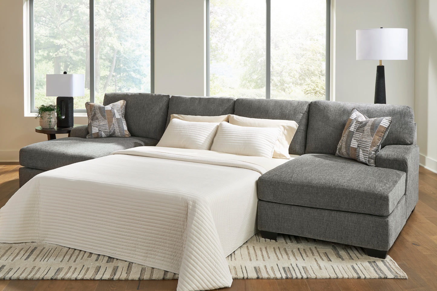 Newellen 3-Piece Sleeper Sectional with Double Chaise